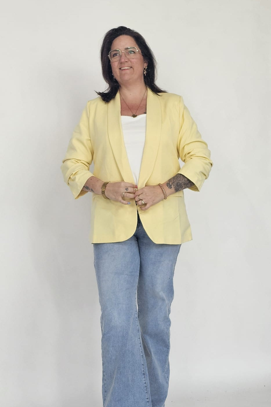 LINNIES CLAIRE BLAZER PASTEL GEEL