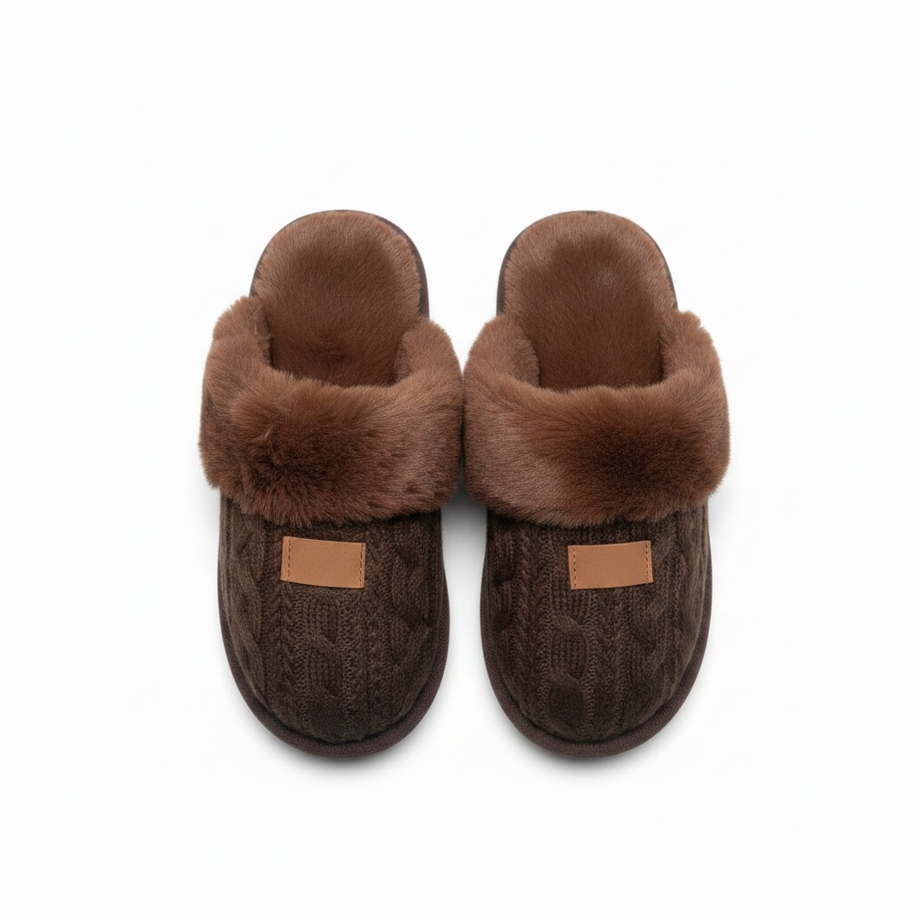 PANTOFFEL KABEL BRUIN - 2182