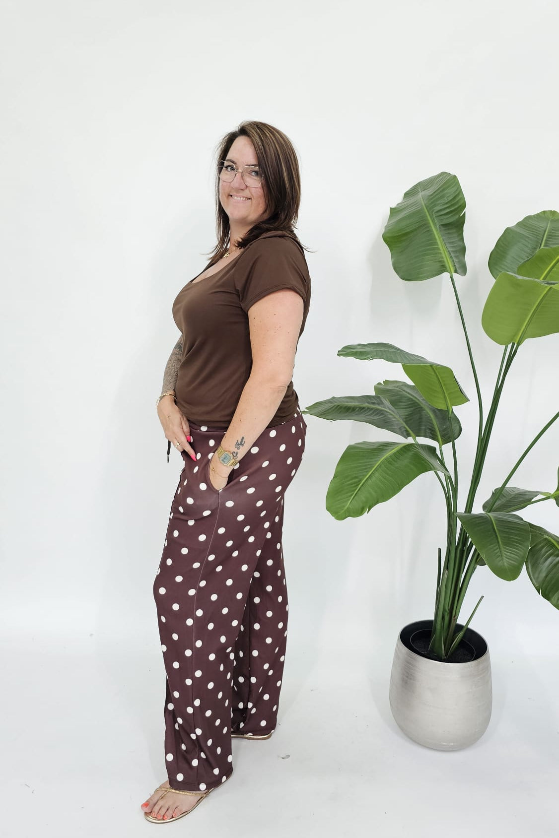 DOTS PANTALON JOGGER CHOCO