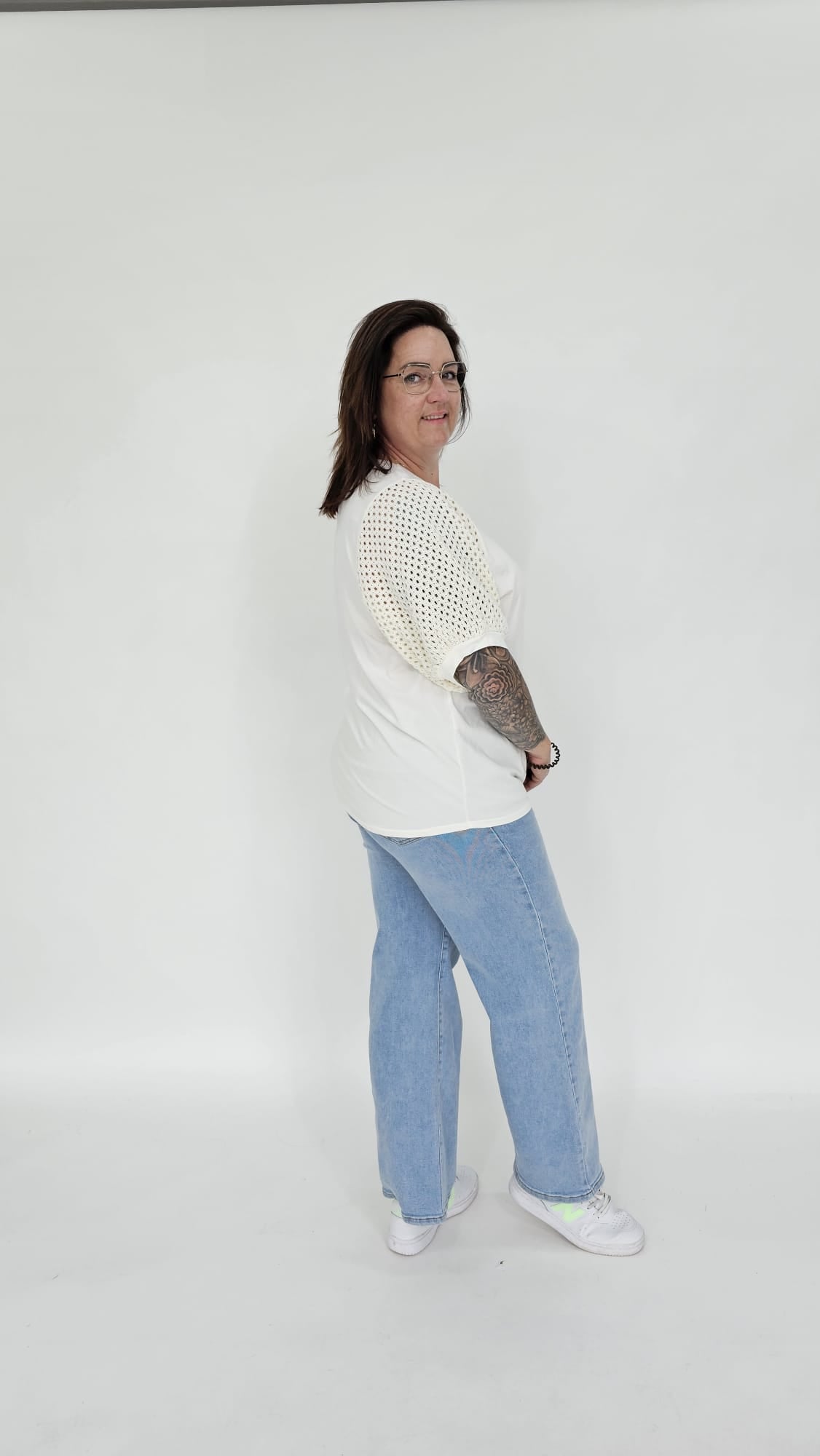 GEHAAKTE BALLON MOUW SHIRT - 2062