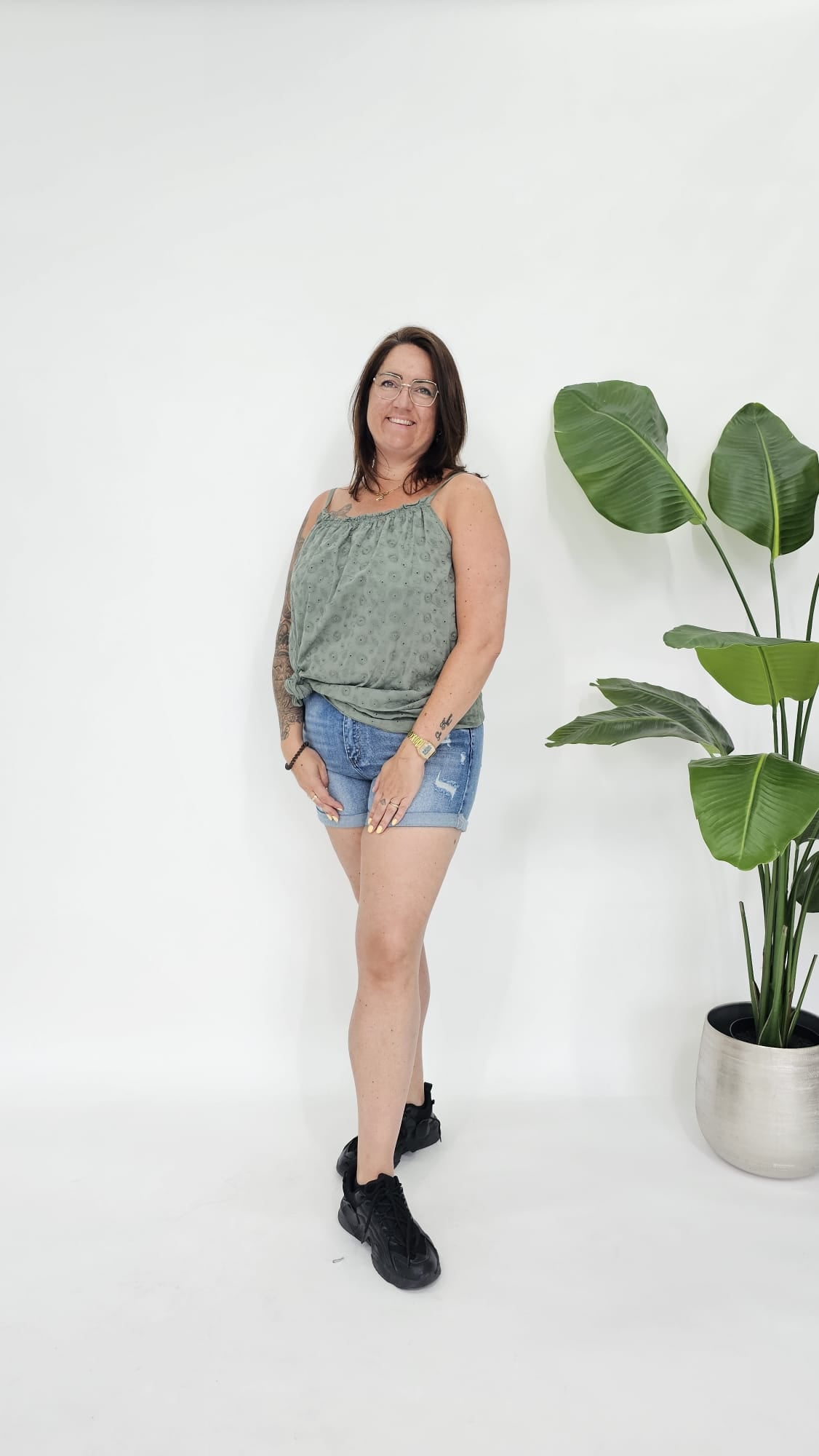 KATOENEN BRODERIE TOP - 2098
