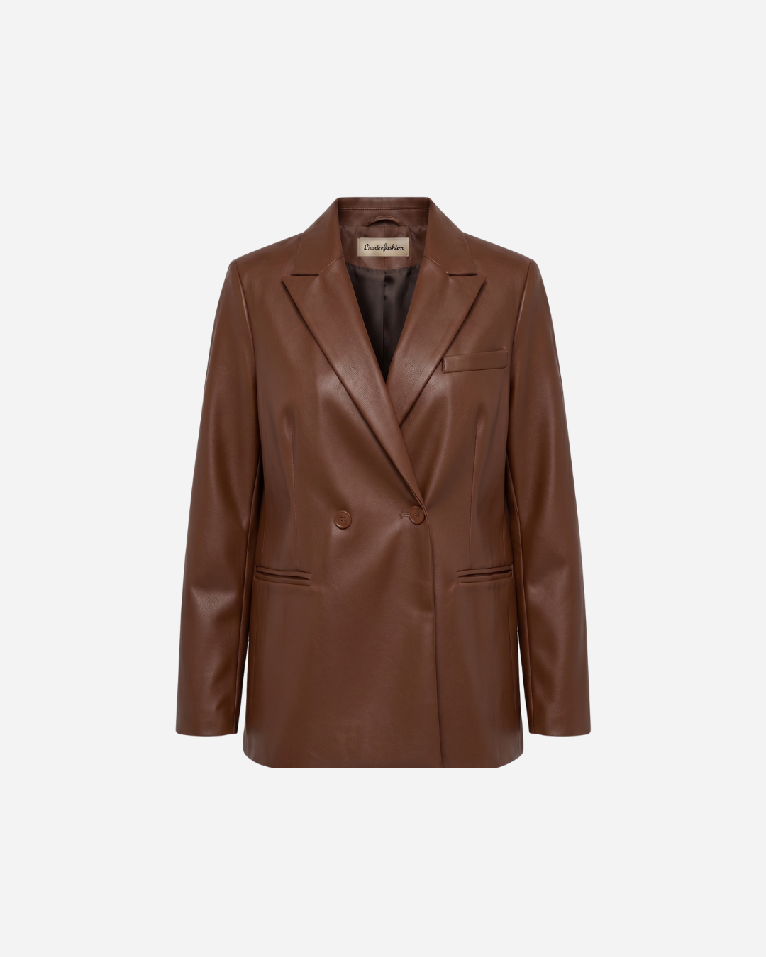 LINNIES LEATHER LOOK BLAZER CHOCO