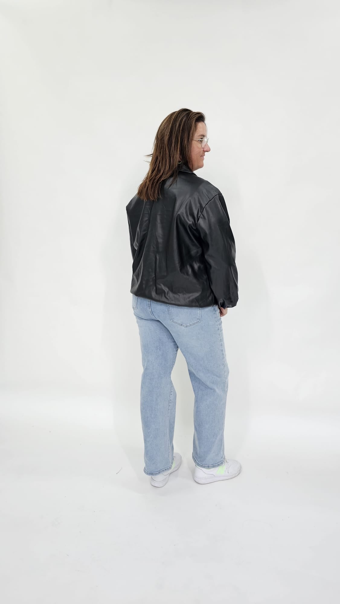 LEATHER LOOK BALLON JACKET - 2161