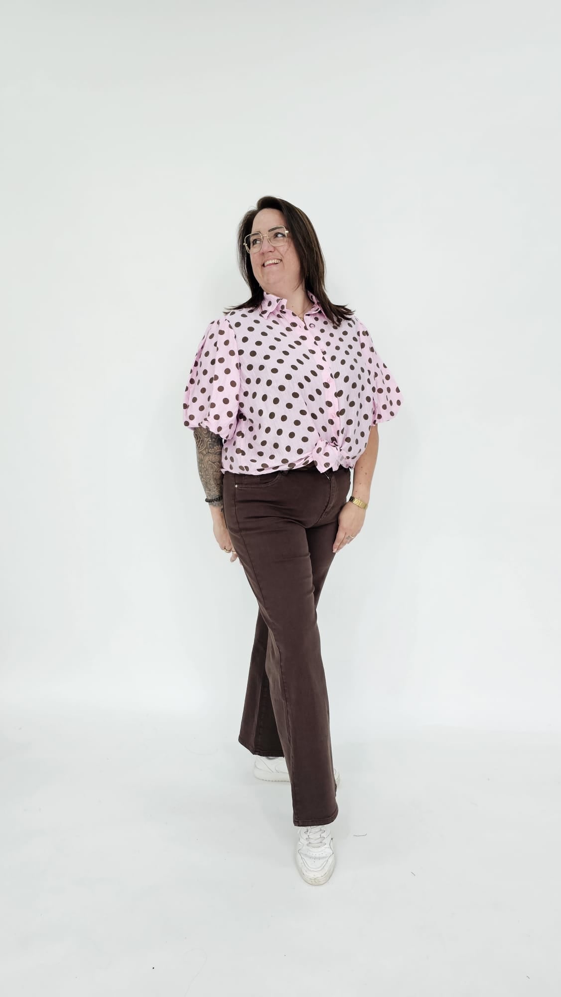 KATOENEN DOTS BLOUSE - 2066