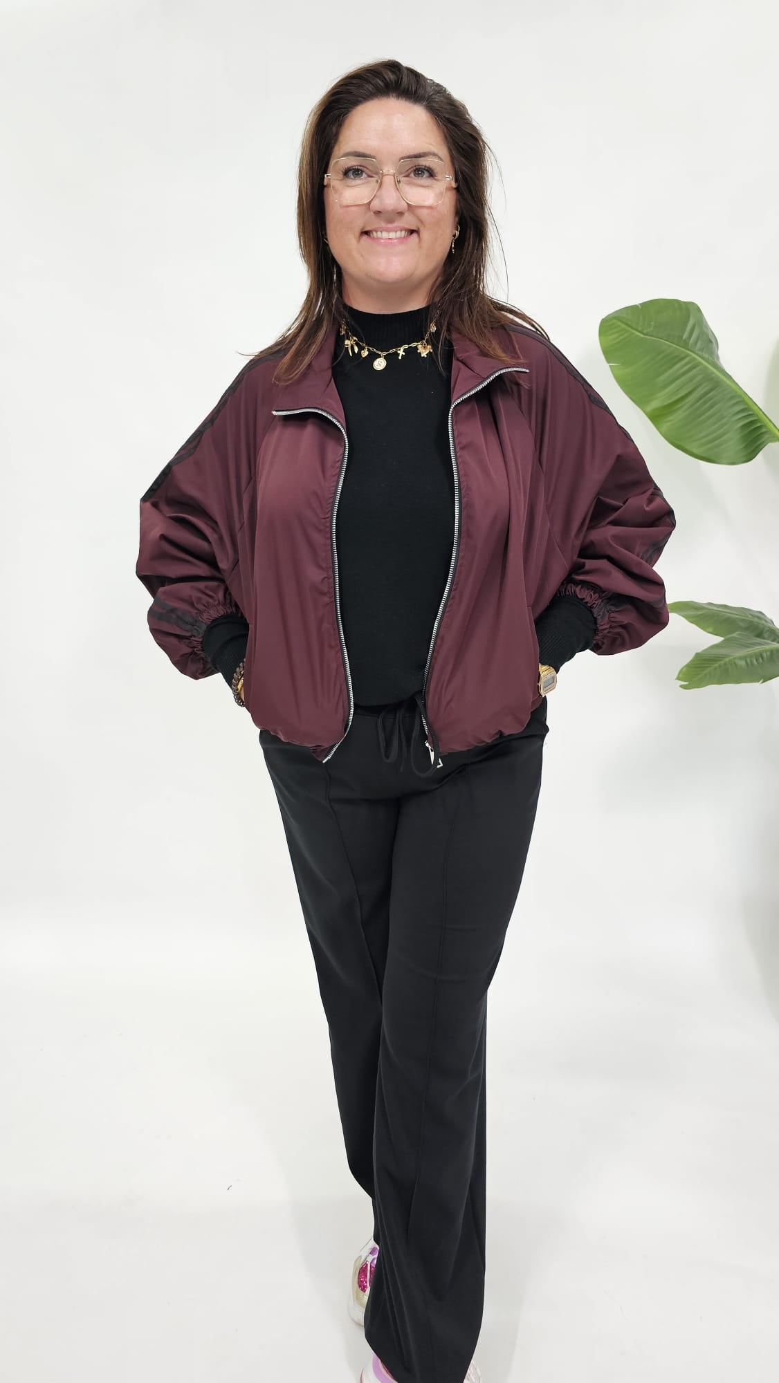 SPORTIEF WIND JACK BURGUNDY