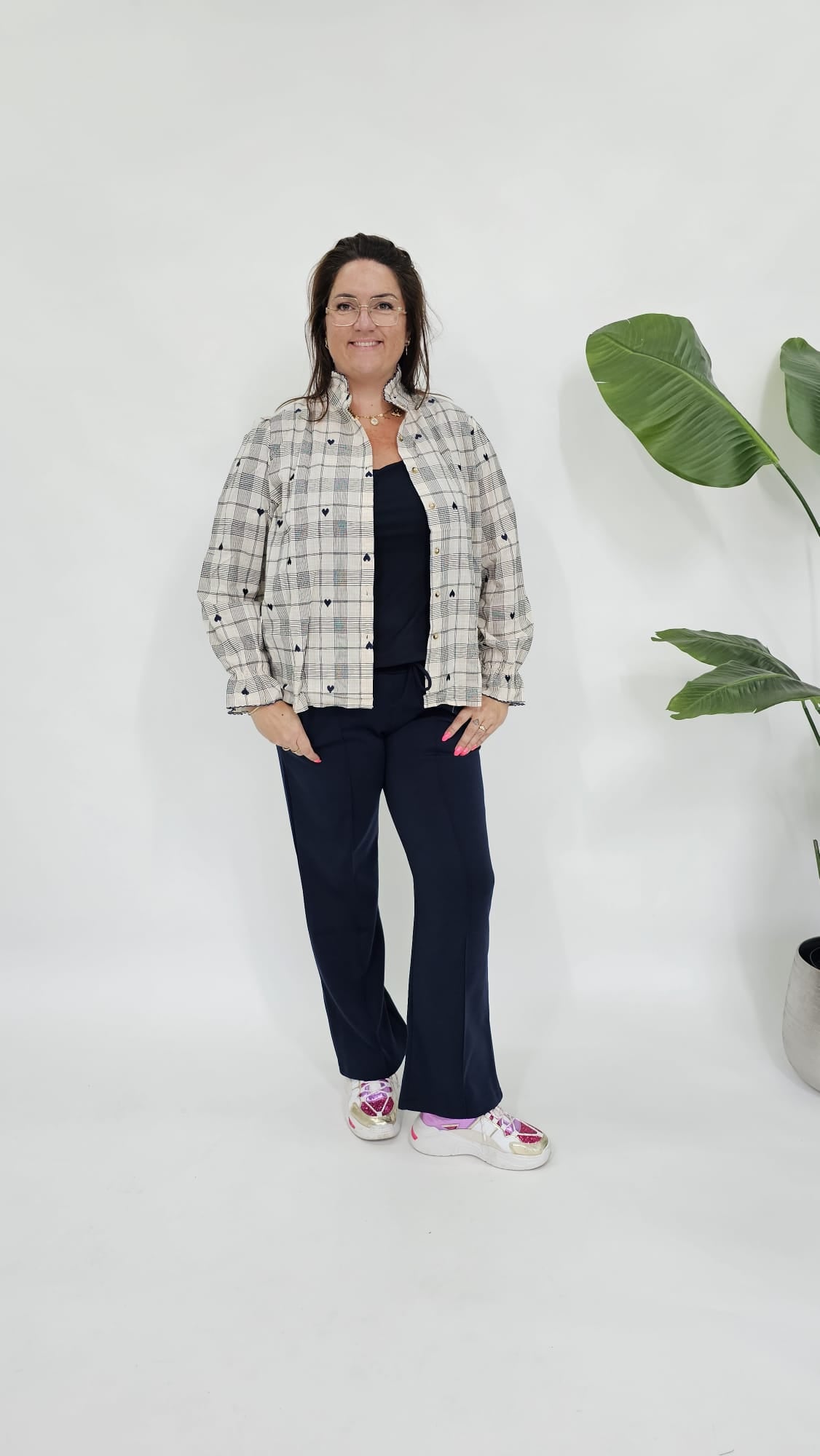 RUIT BLOUSE MET HARTJES BEIGE