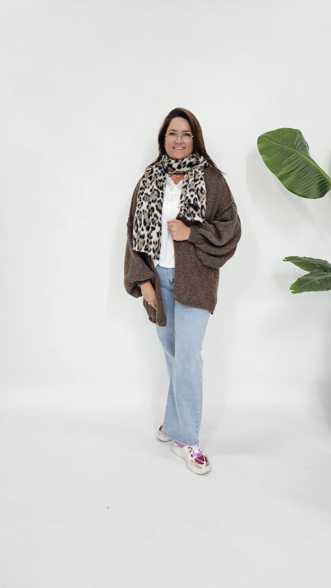 SJAAL MET PANTER PRINT BEIGE