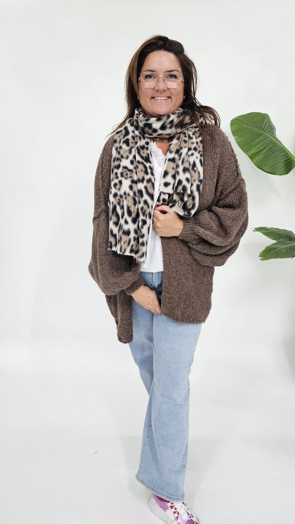 SJAAL MET PANTER PRINT BEIGE