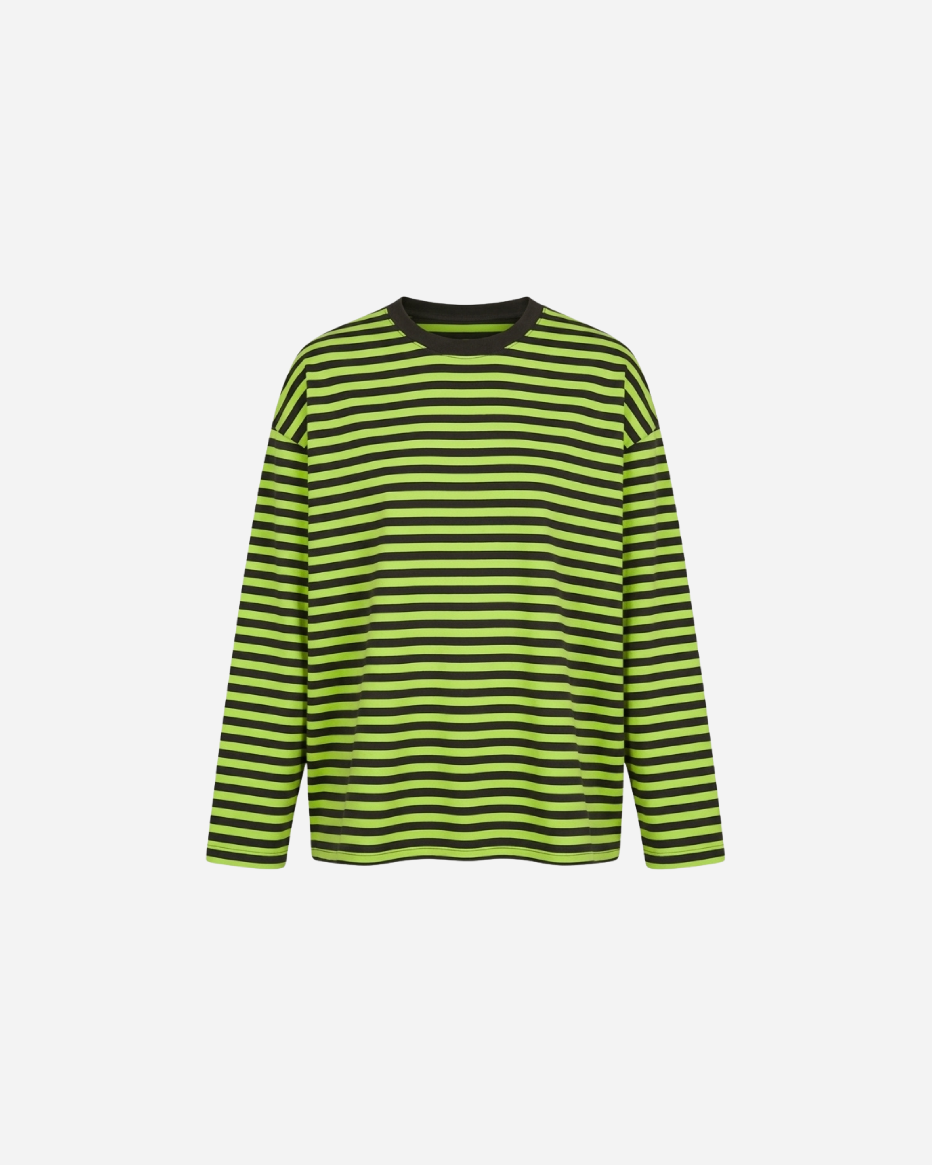 STREEP SHIRT LONGSLEEVE LIME/BRUIN