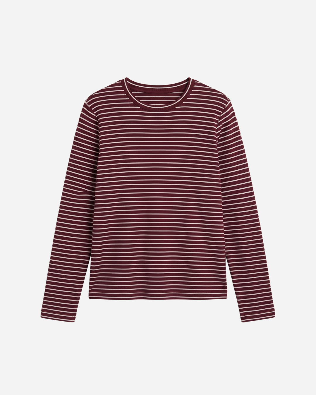 STREEPJES LONGSLEEVE LINNIES THE LABEL BURGUNDY/BEIGE