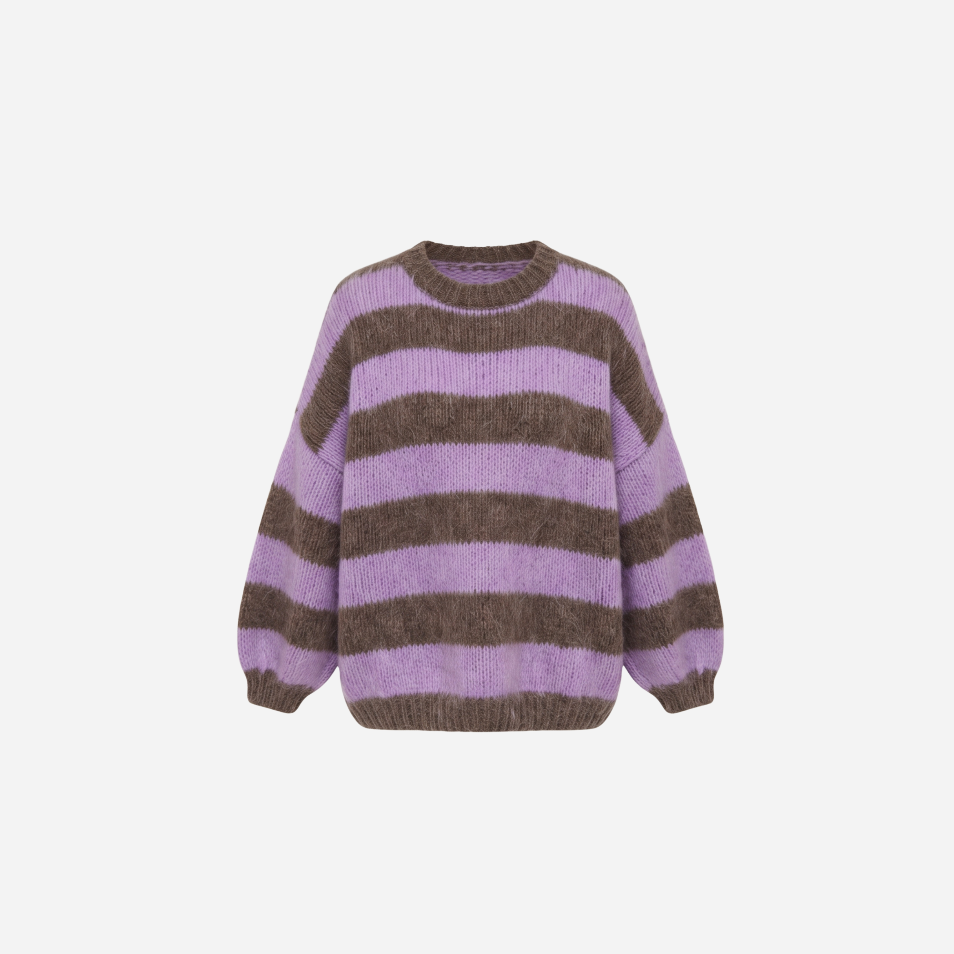 STREEP KNIT LILA/BRUIN