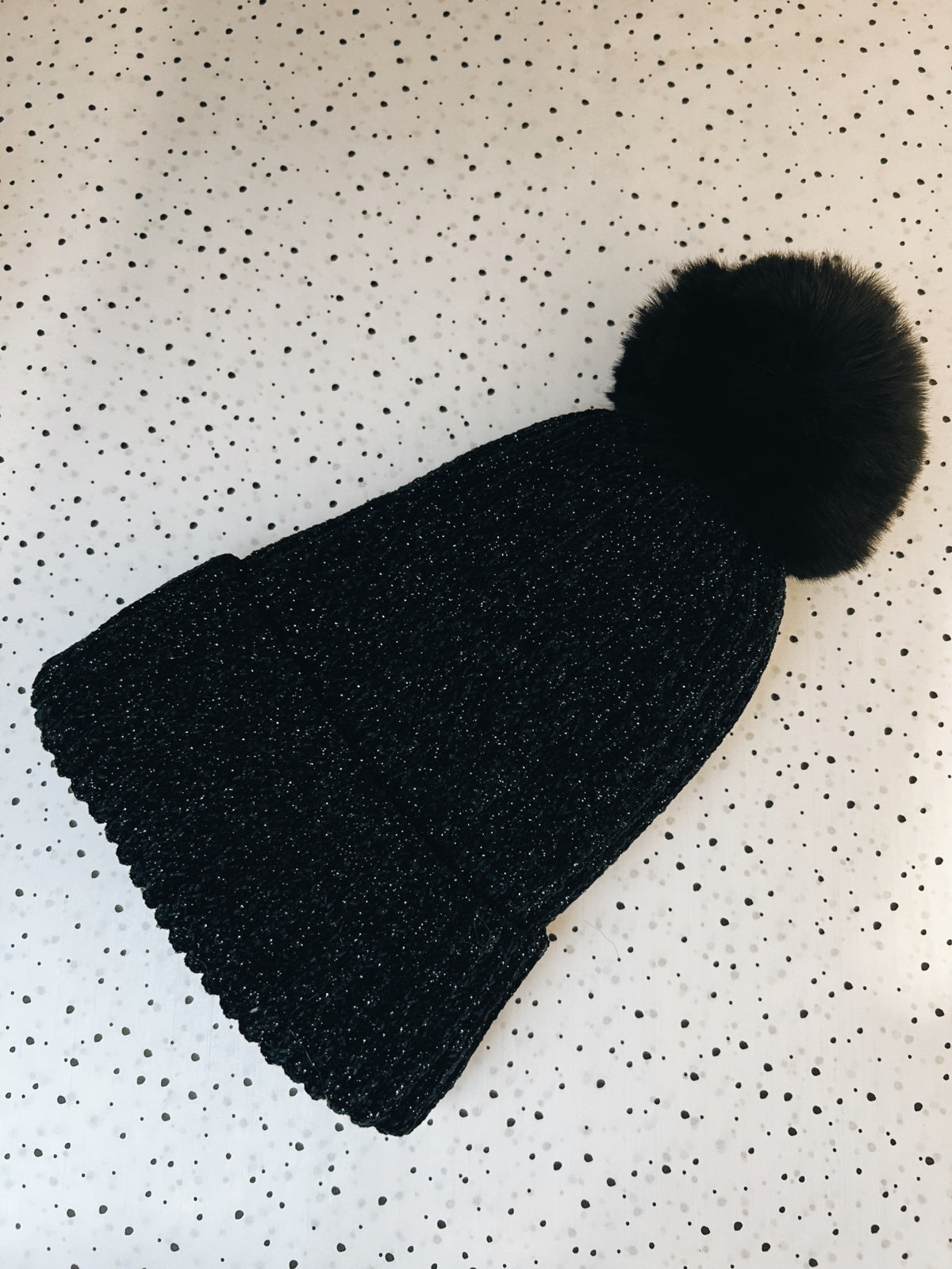 ADEL GLITTER HAT - BLACK 