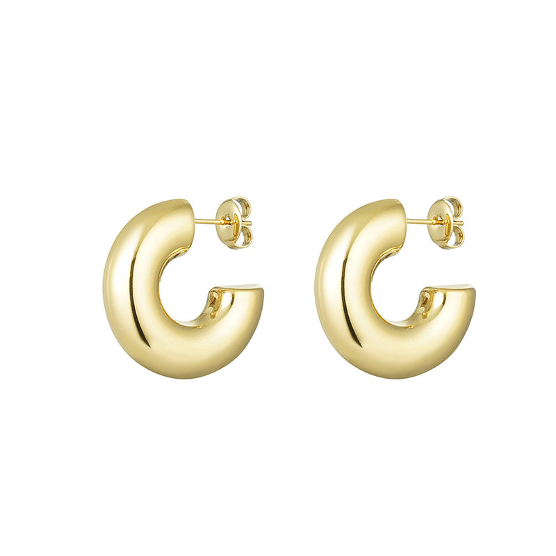 SMALL HOOPS OORBELLEN - GOUD